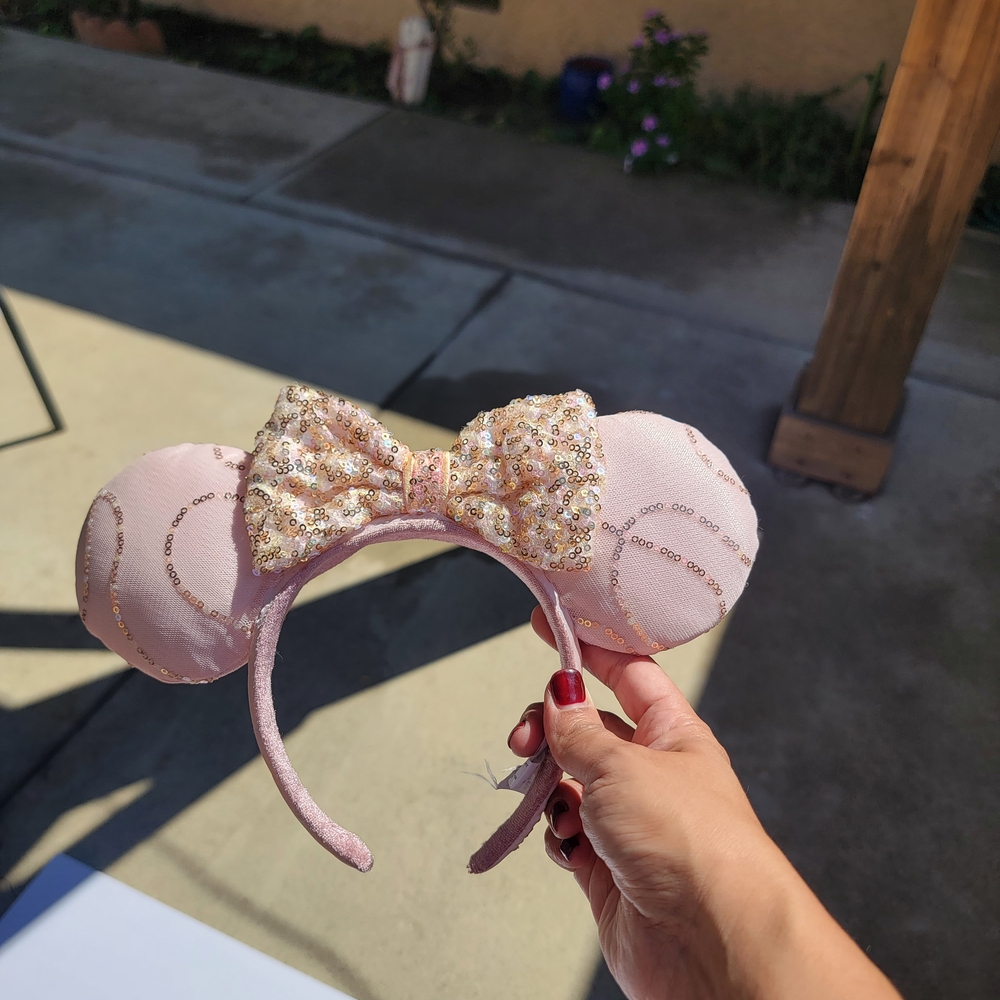 Disney Pink and Gold Sequin Minnie Mouse Ears